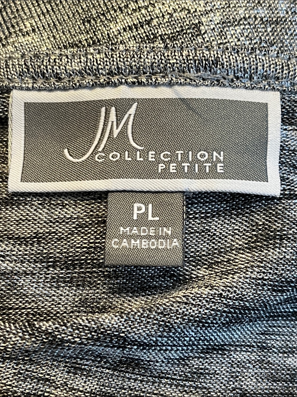 JM Collection Silver Knit Top Rhinestone Zipper - Picture 2 of 5